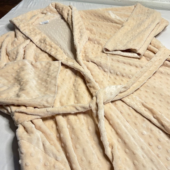 Vintage Karen Luu Home Couture Robe Women’s L Ivory Velour - Picture 5 of 9